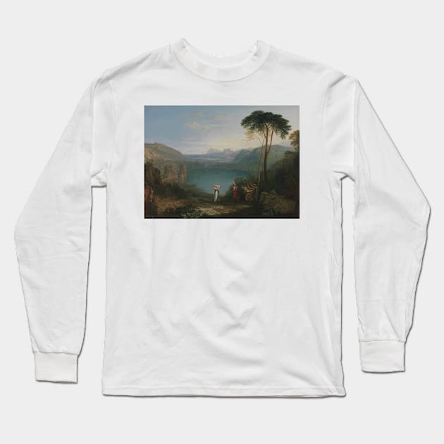 Lake Avernus- Aeneas and the Cumaean Sybil by J.M.W. Turner Long Sleeve T-Shirt by Classic Art Stall